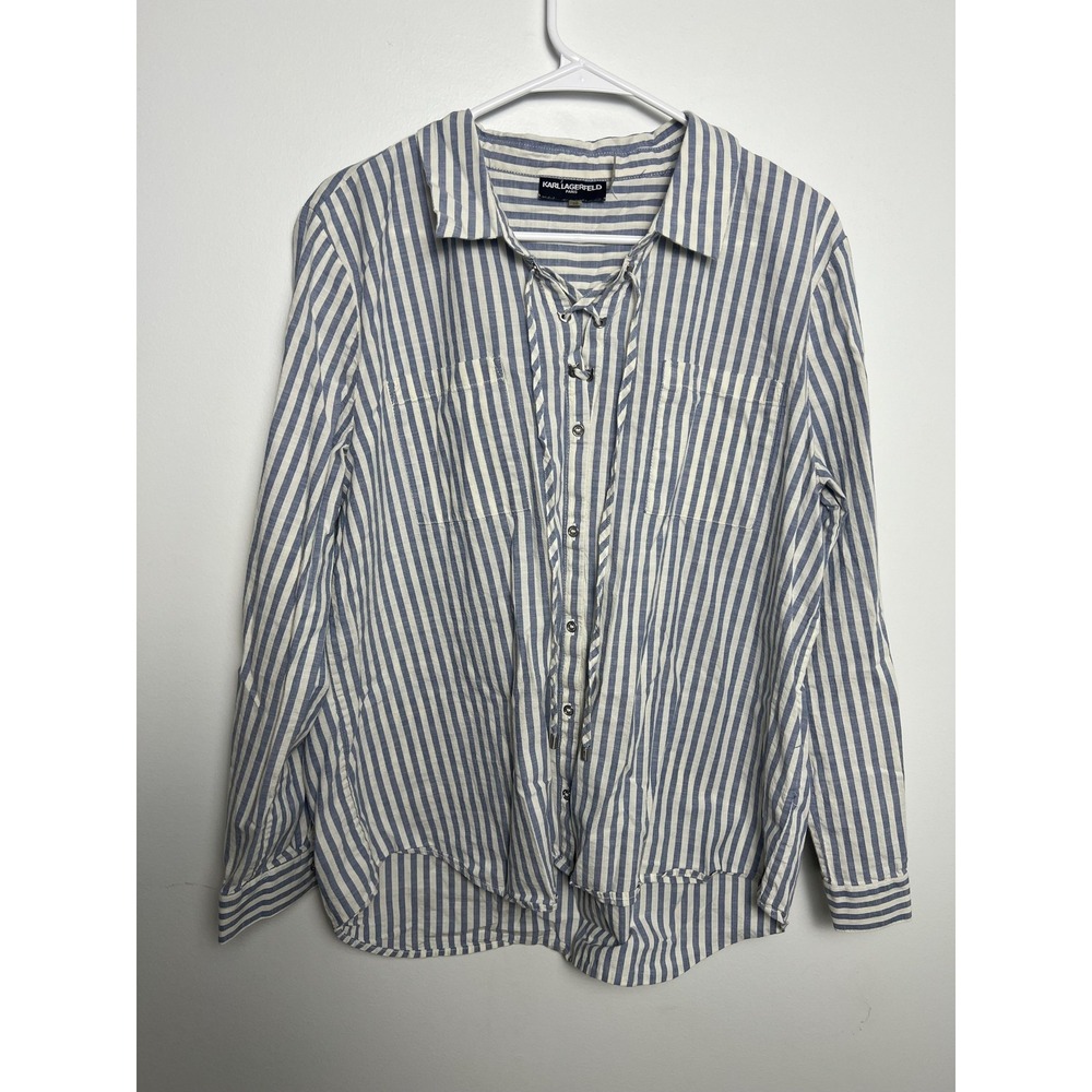 Rails Striped Button-Down Shirt in Blue and White